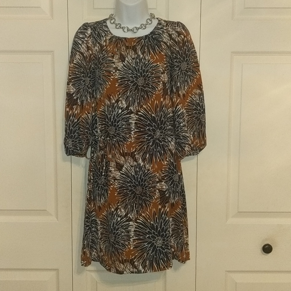 NWT H&M floral abstract print dress knee length 4